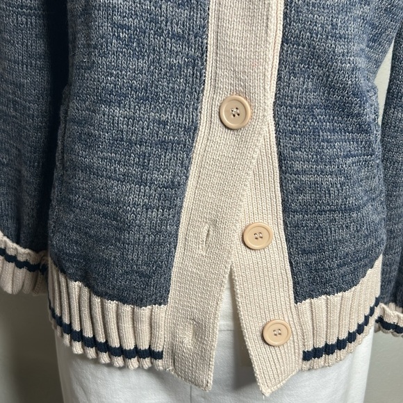 Renu Heathered Navy West Virginia Her Button-Up Work Sock Cardigan Sweater NWT S - Picture 5 of 16